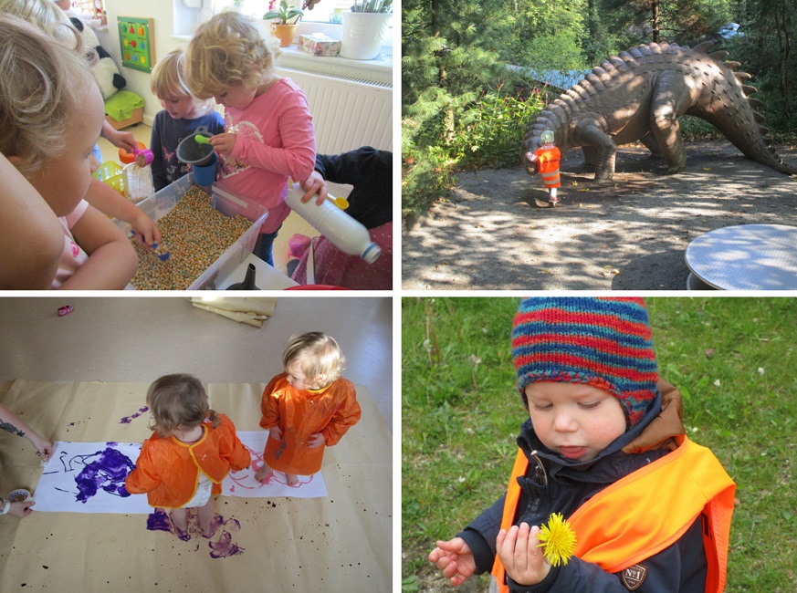 Spielende Kinder der Kita Kleinwelka und Saurierpark
